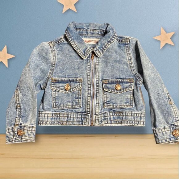 NANNETTE Baby 2T Zip Denim Jean Jacket - Picture 3 of 6